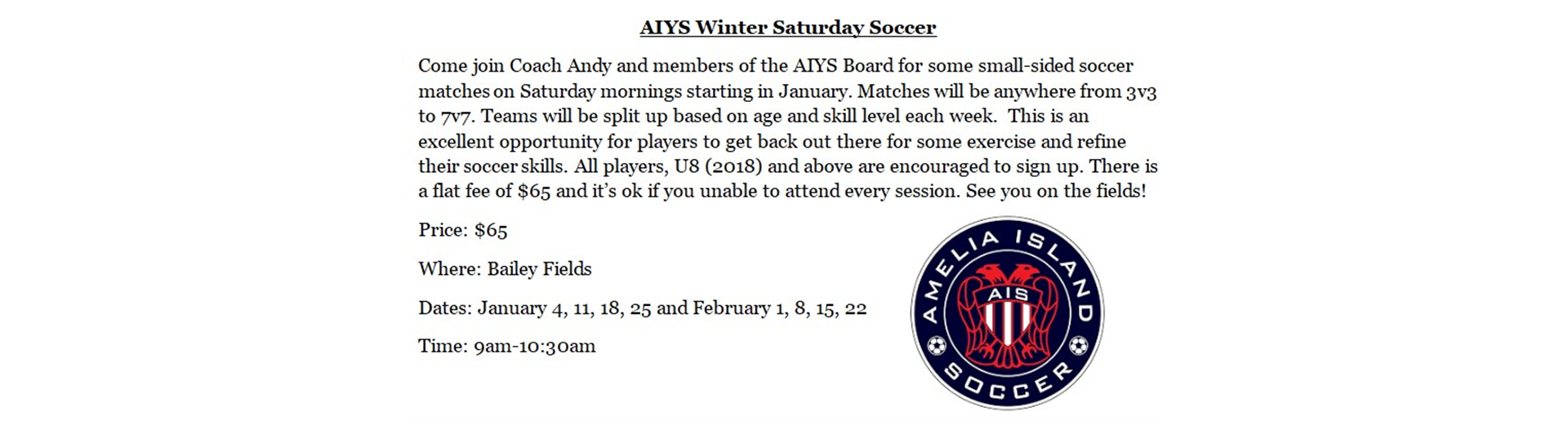 2025 Winter Soccer Saturdays